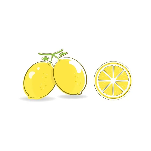 Frische Zitrone Symbol Vektor Illustration Design Vorlage — Stockvektor