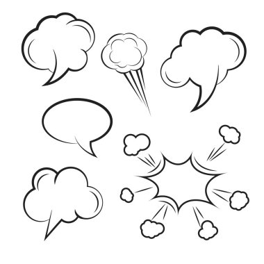 Bulut Çizgi Roman Tasarımı Element Vektörü İllüstrasyonu
