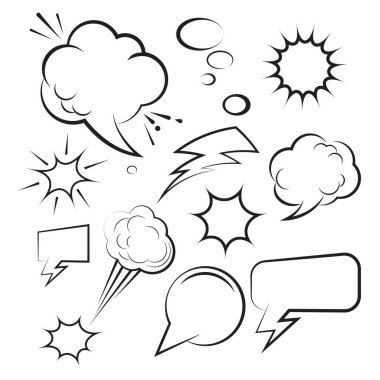 Bulut Çizgi Roman Tasarımı Element Vektörü İllüstrasyonu