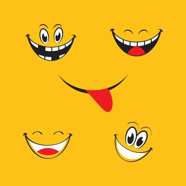 Smile Emotion Icon Vector Illustration Design Template — Stock Vector