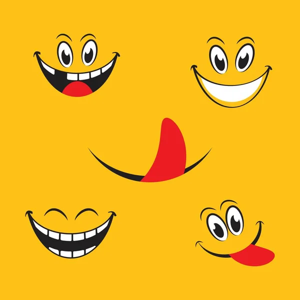 Sonrisa Emoción Icono Vector Ilustración Diseño Plantilla — Vector de stock