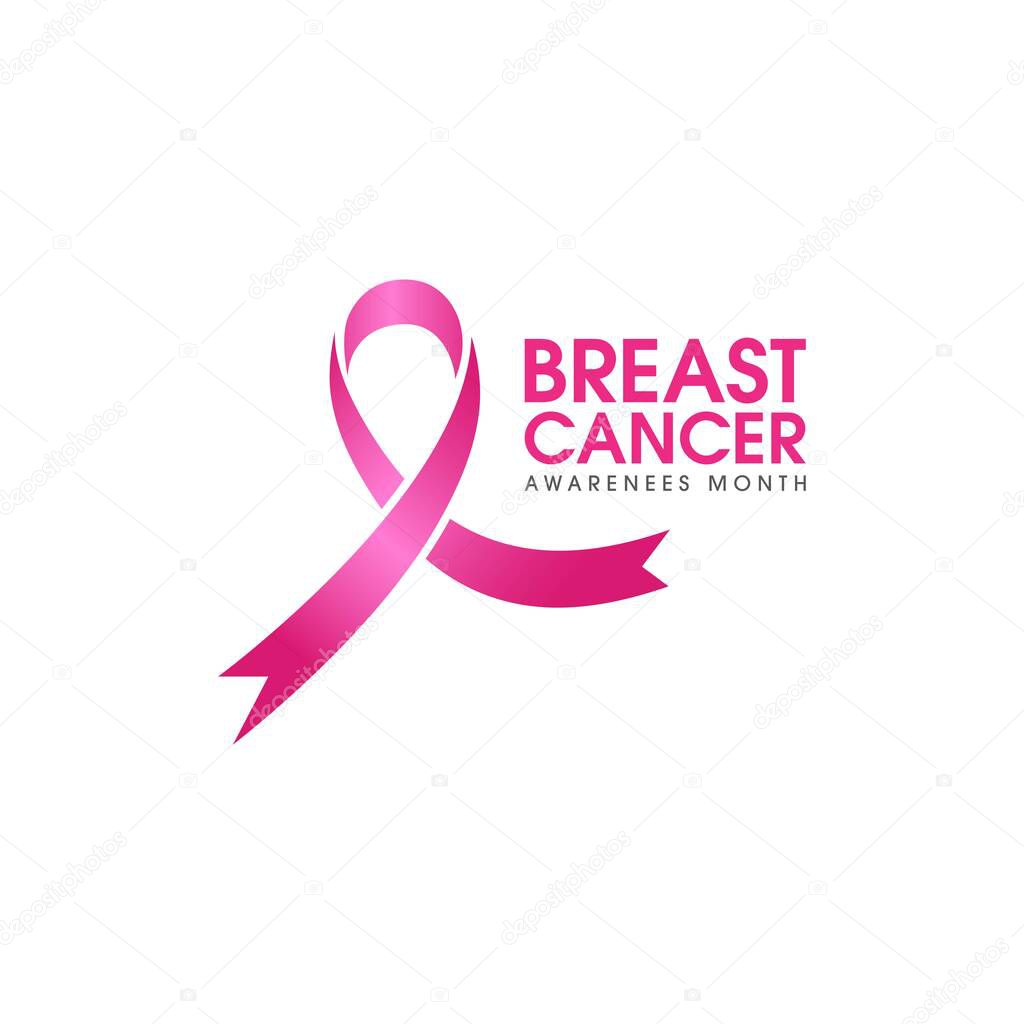 Pink ribbon breast cancer Vector illustration design