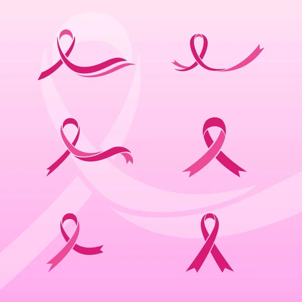 Pink Ribbon Breast Cancer Vector Illustration Design — Stock Vector