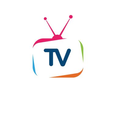 TV simgesi logo vektör çizim şablonu