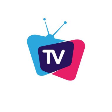 TV simgesi logo vektör çizim şablonu