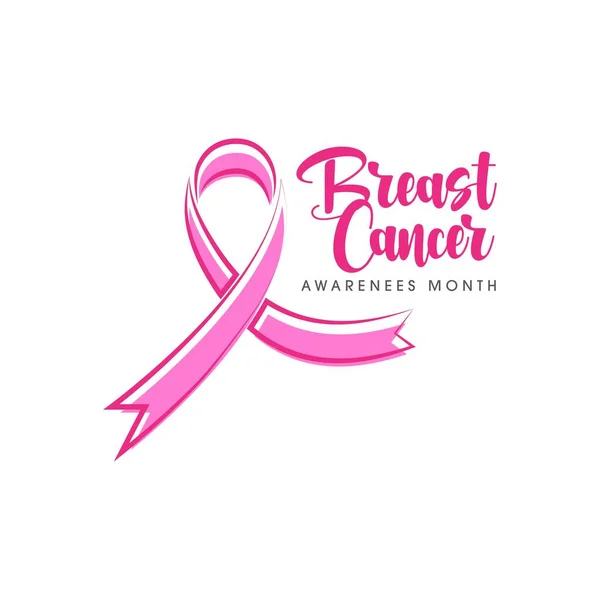 Ροζ Κορδέλα Του Καρκίνου Του Μαστού Διάνυσμα Εικονογράφηση Σχεδιασμό — Διανυσματικό Αρχείο