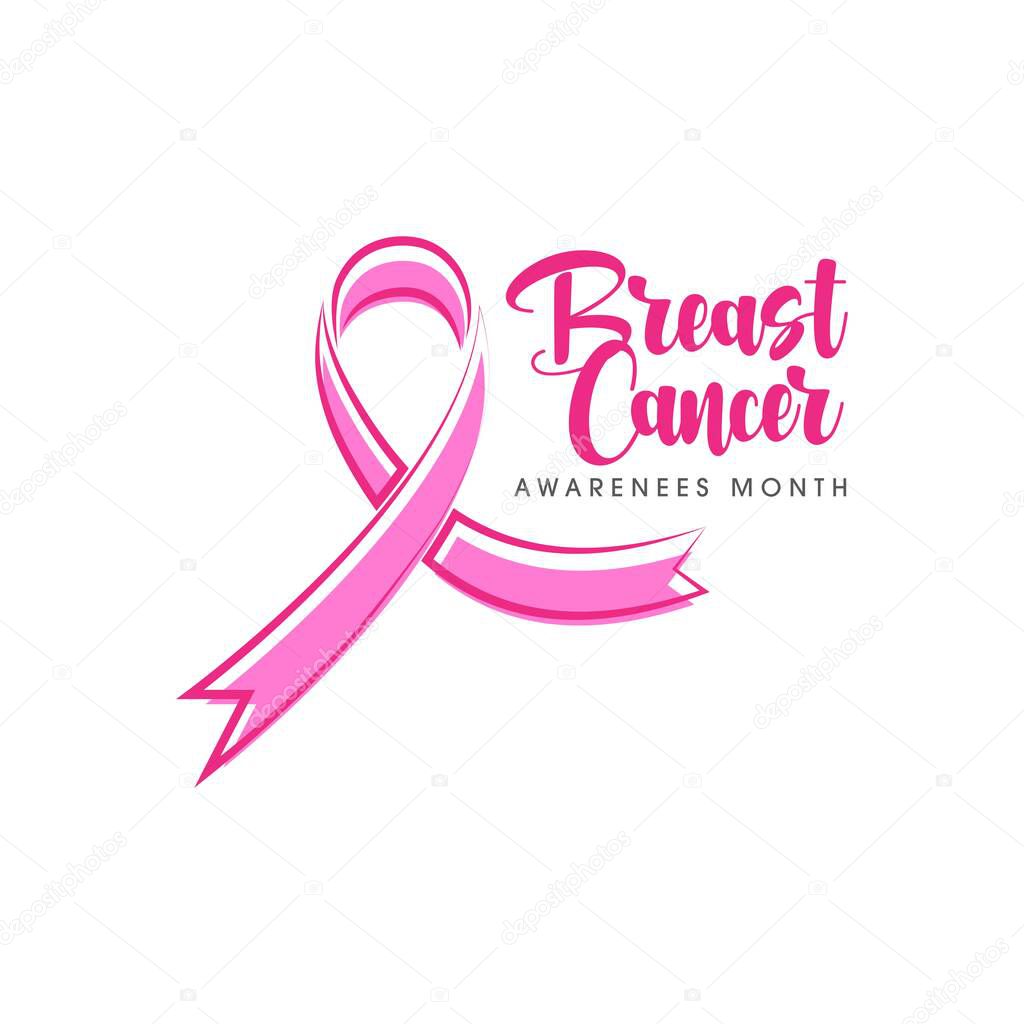 Pink ribbon breast cancer Vector illustration design