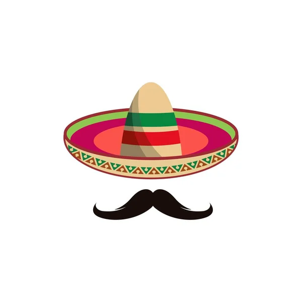 México Sombrero Icono Vector Ilustración Diseño Plantilla — Archivo Imágenes Vectoriales