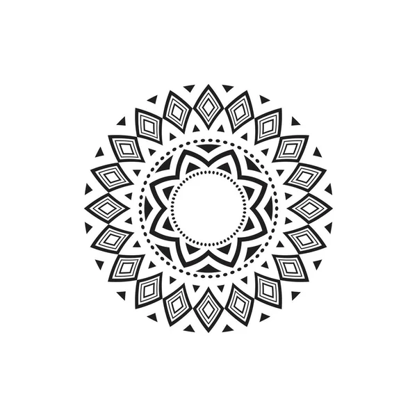 Pola Melingkar Dalam Bentuk Mandala Untuk Henna Mehndi Tato Dekorasi - Stok Vektor