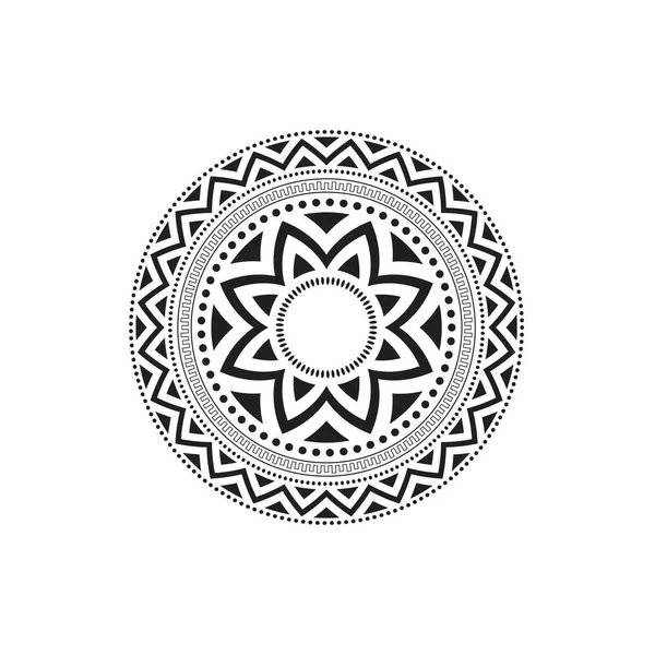 Pola Melingkar Dalam Bentuk Mandala Untuk Henna Mehndi Tato Dekorasi - Stok Vektor