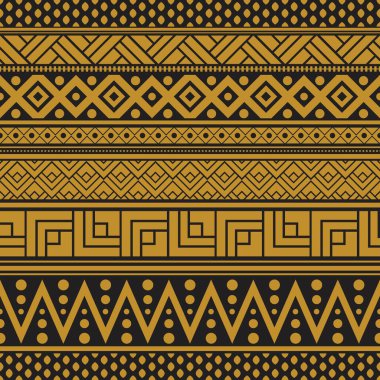 Kabilesel kusursuz geometrik dikişsiz aztek desenli tasarım.