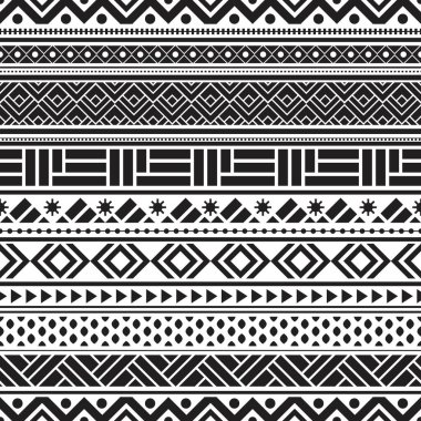 Kabilesel kusursuz geometrik dikişsiz aztek desenli tasarım.