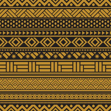Kabilesel kusursuz geometrik dikişsiz aztek desenli tasarım.