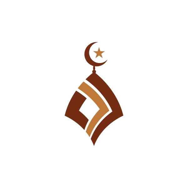 Mosquée Symbole Icône Vecteur Illustration Modèle Conception — Image vectorielle