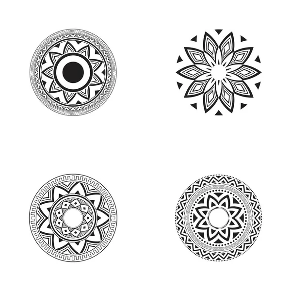 Okrągły Wzór Postaci Mandali Dla Henny Mehndi Tatuaż Dekoracja Ozdoba — Wektor stockowy