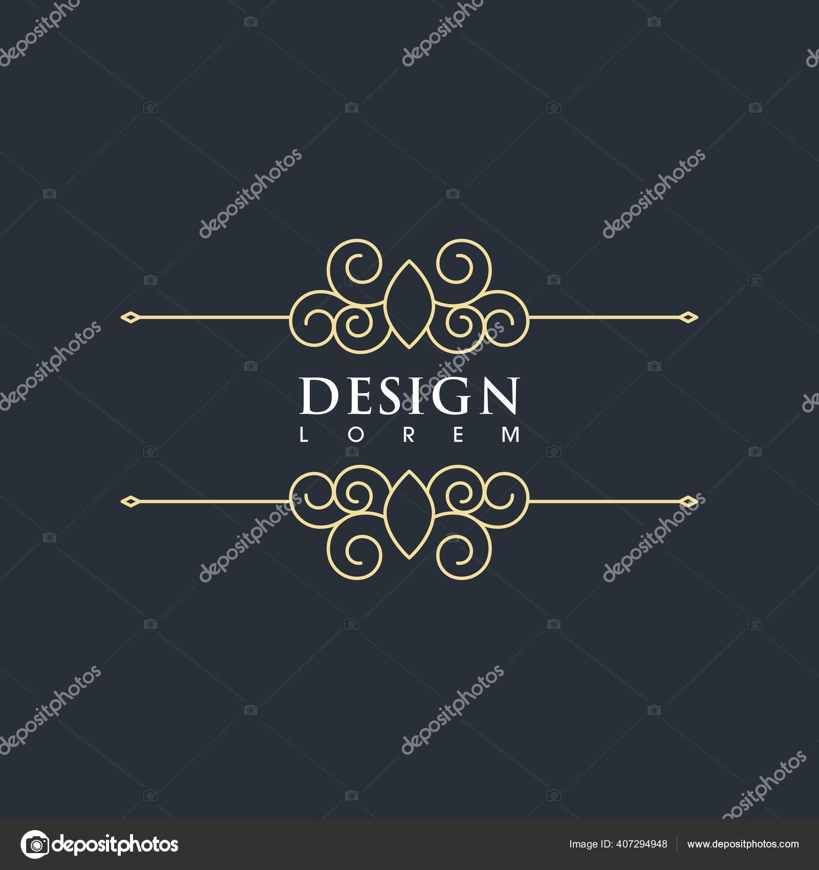 Vintage Border Line Template Vector Illustration Design Stock Vector by