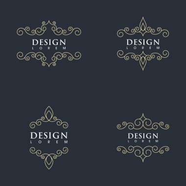 Vintage sınır çizgisi Şablon çizimi tasarımı