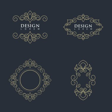 Vintage sınır çizgisi Şablon çizimi tasarımı