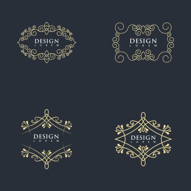 Vintage sınır çizgisi Şablon çizimi tasarımı