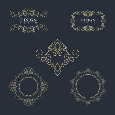 Vintage sınır çizgisi Şablon çizimi tasarımı