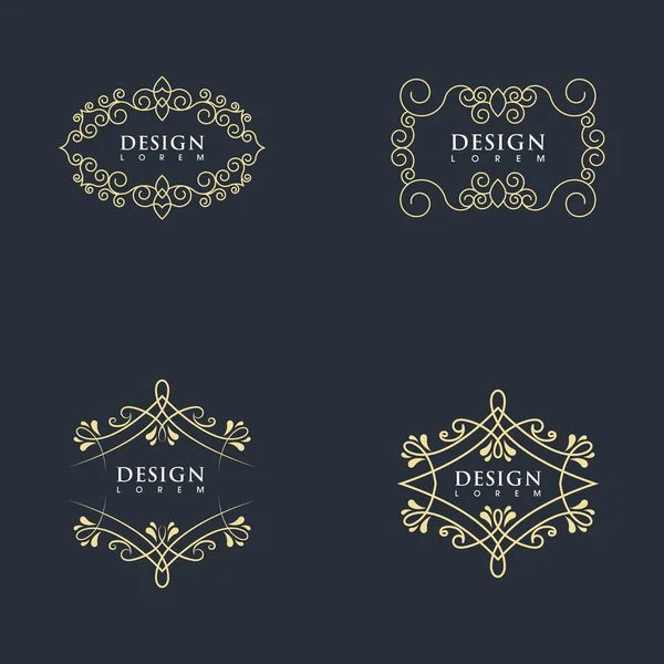 Vintage sınır çizgisi Şablon çizimi tasarımı