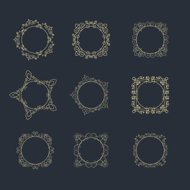 Vintage sınır çizgisi Şablon çizimi tasarımı