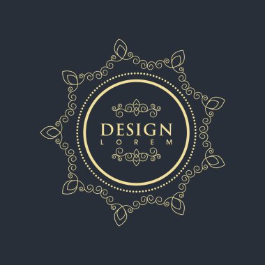 Vintage sınır çizgisi Şablon çizimi tasarımı