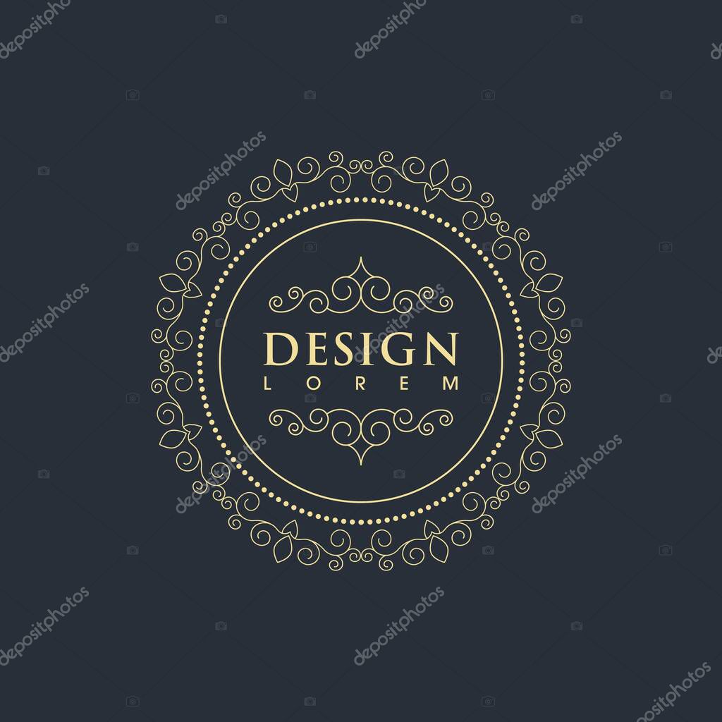 Vintage border line Template vector illustration design