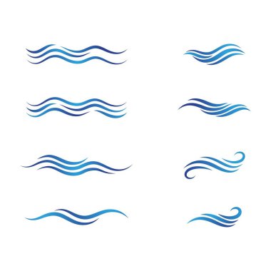 Su dalgası simgesi vektör çizim şablonu