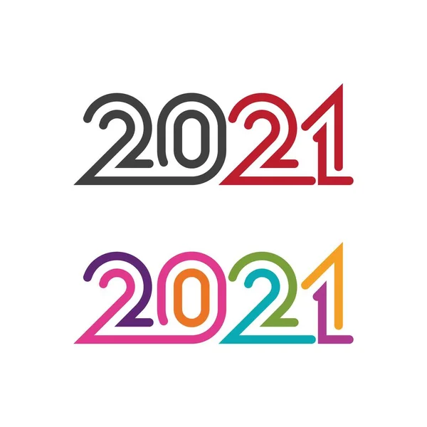 2021 Templat Desain Vektor Ikon Tahun Baru - Stok Vektor