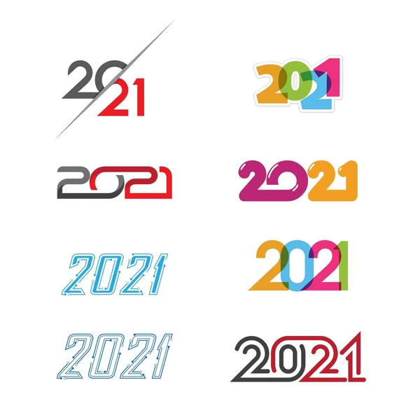 2021 New Year Icon Vector Illustration Design Template — Stock Vector