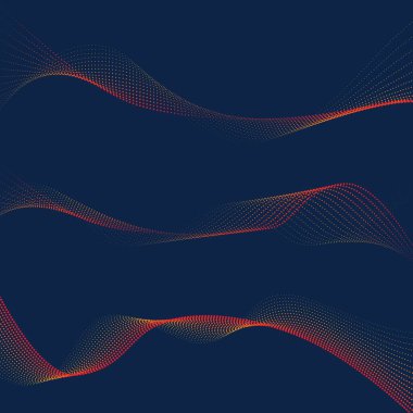 Parçacıkların soyut dijital dalgası. Vektör illüstrasyonu