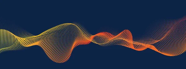 Abstrakte Digitale Welle Von Teilchen Vektorillustration — Stockvektor