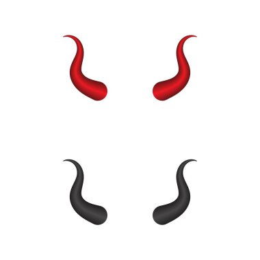 Şeytan boynuzu vektör simge tasarlamak şablonu