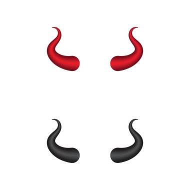 Şeytan boynuzu vektör simge tasarlamak şablonu