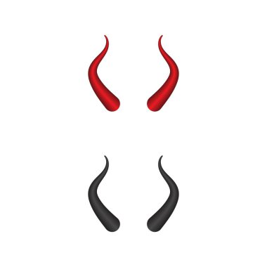 Şeytan boynuzu vektör simge tasarlamak şablonu