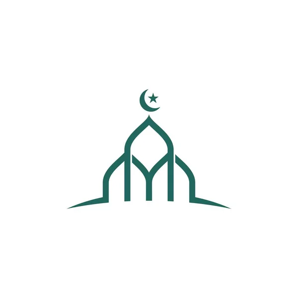 Escola Islâmica Ícone Vetor Design Ilustração Modelo — Vetor de Stock