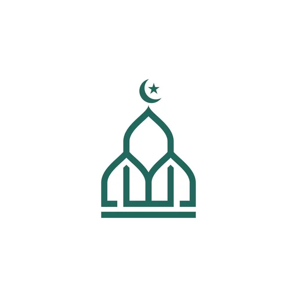 Scuola Islamica Icona Vettoriale Disegno Illustrazione Template — Vettoriale Stock