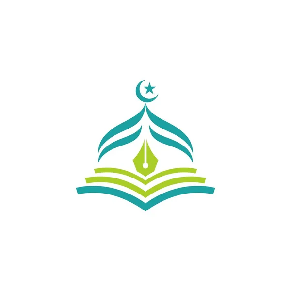 Islamic School Vector Icon Design Illustration Template — Stock Vector