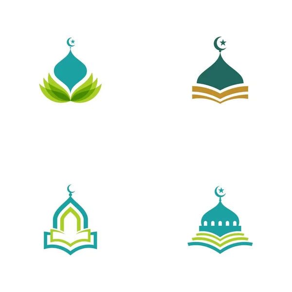 Islámská Škola Vektorová Ikona Design Ilustrace Šablona — Stockový vektor