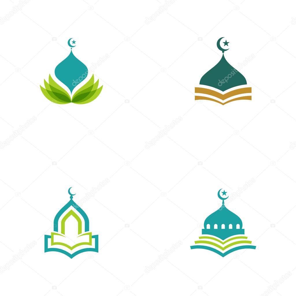 islamic school Vector icon design illustration Template