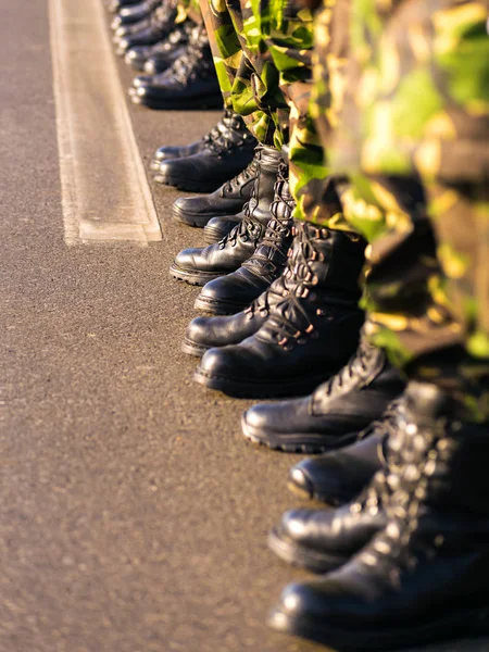 Army boots close up