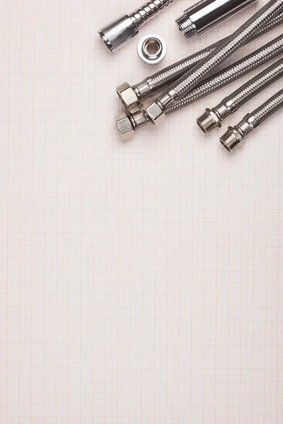 Water Hoses Top Graph Paper — Stock Photo, Image