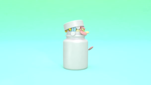 錠剤の瓶から注がれる — ストック動画