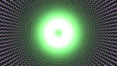 Flaşlar ile soyut hipnotik yeşil tünel