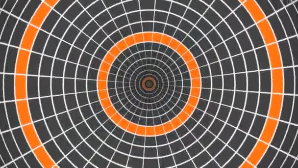 Abstracte Hypnose Tunnel Oranje Zwarte Kleur Baksteen Stijl — Stockvideo