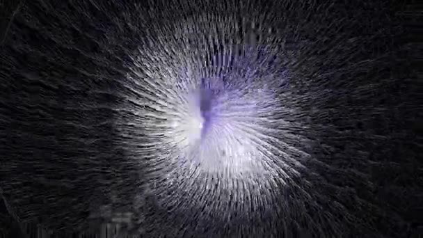 Абстрактный Фиолетовый Белый Черный Туннель — стоковое видео