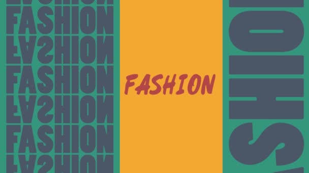 Bannière Inscription Rouge Fashion Sur Fond Orange Bleu Vert Mode — Video