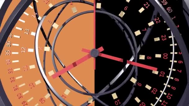 Montre inhabituelle. Les aiguilles de l'heure sont debout et le cadran tourne 
