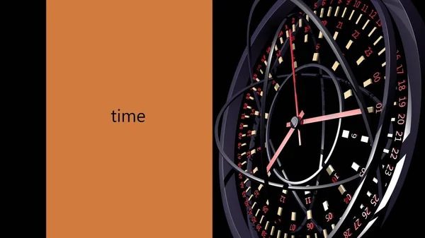 Reloj Inusual Las Agujas Hora Están Pie Dial Gira — Foto de Stock
